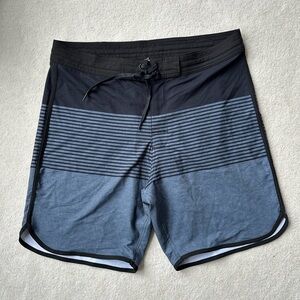 Men's Black and Gray Swim Shorts